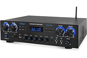 Pyle 800 Watt Home Theater Amplifier Stereo Receiver with Bluetooth Wireless Streaming, Independent Mic Echo & Volume Control, MP3/USB/SD/AUX/FM Radio