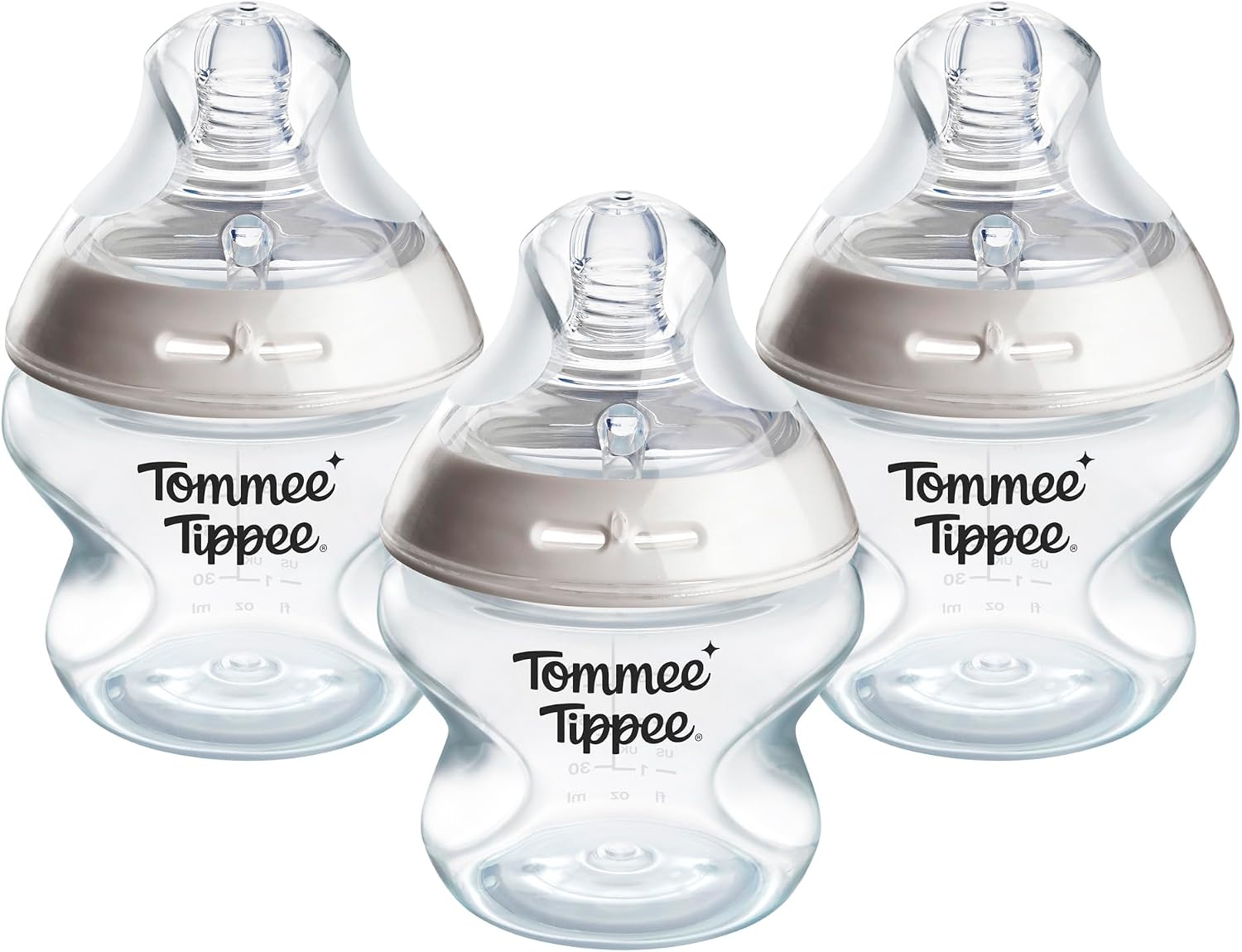 Tommee Tippee Baby Bottles, Natural Start Anti-Colic Baby Bottle with Extra-Slow Flow Breast-Like Teat, 150ml, 0m+, Self-Sterilising, Baby Feeding Essentials, Pack of 3