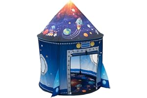 Tente de Jeu Enfant Fusée Astronaute Espace Transport Maison Intérieure et Extérieur Garçons Filles pour Pop-up de Jouet de Jardin Domestique
