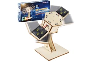 Gör-det-själv roterande solsatellit, 3D träpussel, byggnadsleksak, konstgjord satellit, STEM utbildningsvetenskap, hantverk, modellkit för barn ålder 8–12, inspirerar kreativitet för pojkar och