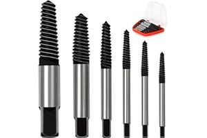 WUFANC Lot d'extracteurs de vis professionnels - Pour vis M4 à M25 - Pour enlever facilement les vis rouillées, fixes ou cassées (noir 6)