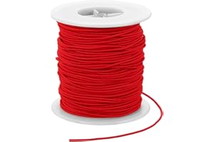 PATIKIL Cordón Elástico 70 m, 2 mm de Cuerda Elástica para Pulseras para Hacer Joyas, Collares, Abalorios y Manualidades DIY, Rojo
