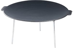 Rosenstein & Söhne Feuer Grillschale: Grillschale aus emailliertem Gusseisen, Ø 45 cm (Gusseisenplatte rund, Grillschale Feuerschale, Outdoor Survival)