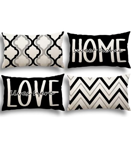 ABAKUHAUS Rosso e Bianco Federe Cuscini Set di 2, Disegno Primitive, Stampa Digitale Fronte-Retro con Accento Moderno, 40 cm x 40 cm, Bianco Rosso