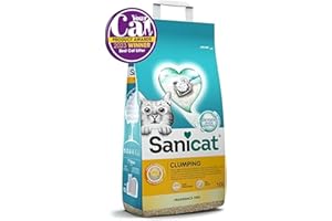 Sanicat - Clumping Unscented Cat Litter | Made of natural minerals with guaranteed odour control | Absorbs moisture and makes cleaning easier | 10 L capacity