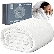 Eleganz Gewichtsdecke 155x220 Cm, 7 Kg – Für Erwachsene, Atmungsaktiv, Mit Glasperlenfüllung, Für Besseren Schlaf & Stressabbau, Grau