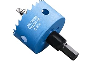 HOME COMPOSER Lochsäge 60mm, Schnellarbeitsstahl HSS M42 Bi-Metall Lochsäge, Lochfräser mit Sechskant-Schaft und Bohrer für Holz, Trockenbau und Metallblech, 1 Stück Blau