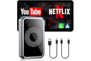 LAMTTO Carplay AI-Box Wireless Adattatore Multimediale Streaming di Netflix YouTube Su Schermo Auto Adattatore Wireless CarPlay Compatibile Auto con CarPlay Cablato e Touchscreen (2016-2020)