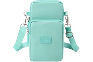 ENIYOU Bolso Movil Mujer Bolsitos Para Moviles Funda Mujer Nailon Crossbody PequeñA Bolsa De Hombro Con Entrada De Auriculares Mini Crossbody Adecuado Para La Vida Diaria Y Los Viajes (Turquesa)