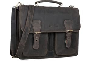 STILORD Denver męska skórzana aktówka w stylu vintage, XL – męska torba robocza, torba skórzana na laptopa o przekątnej ekranu 15,6", torba biurowa, duża biznesowa torba na ramię z prawdziwej skóry,