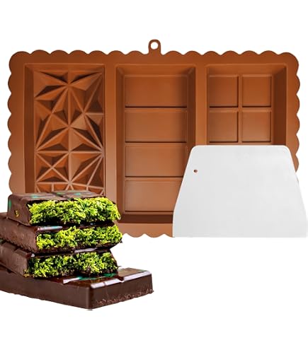 AstraGlam 2 stampi per cioccolatini Dubai in silicone, pistacchio Kadayif, per cioccolatini, capelli d'angelo, in silicone, per cuocere creazioni creative al cioccolato per ogni occasione