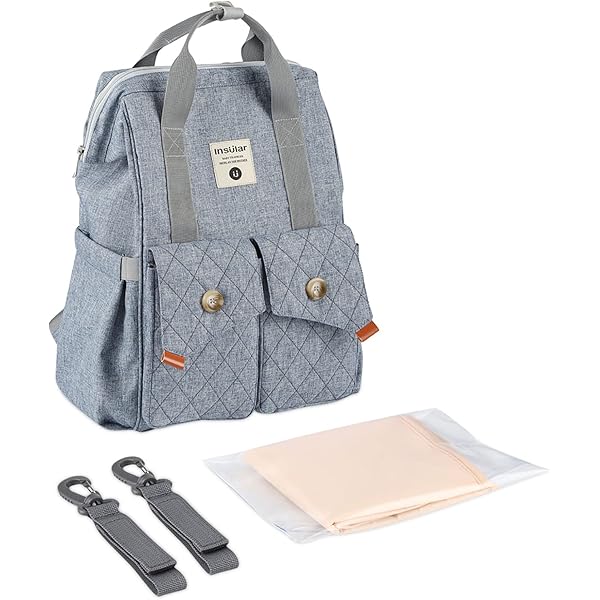 Zaino Fasciatoio Impermeabile Per Neonato | Grande Capacità Con 13 Tasche | Ganci Per Passeggino | Grigio Nero - Foto 2