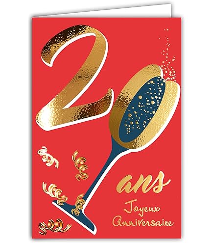 Biglietto Di Auguri Per 20 Anni Di Matrimonio, Con Busta, Formato 17x11,5 Cm, Carta Sostenibile PEFC - Carterie Privée - 4