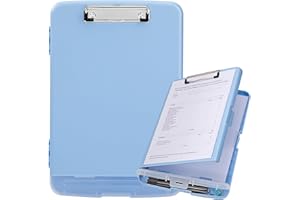 JEESBLSY Portablocco con Scomparto Portadocumenti A4, Cartella per Appunti Conferenze, peso leggero per scuola, industria e ufficio (blu)