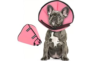 PUZAUKAL Dog Cone After Surgery Soft, Adjustable Dog Cone Collar, Buster Collars for Small Medium Large Dogs and Cats,Recovery Collars for Dogs Prevent Licking(Pink, S)