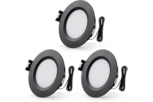 Sineyon Spot Encastrable LED 12V Dimmable, 3W Spots Encastrable Extra Plat 12mm, Spots LED 12V 3000K Blanc Chaud 240LM, Trou 58-62mm, Alu IP44 Spot Salle de Bain pour Caravane Van Bateau, Lot de 3