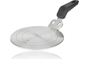 Milu Adaptateur Induction Disque 13cm - Plaque Induction Acier Inoxydable - Plaque de Diffusion de Chaleur pour Cafetière Italienne Ø 13cm