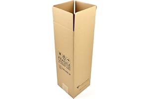 EVG Evergreen Goods 10 x Boîtes de Protection pour Bouteilles 370 x 130 x 130 mm, Carton Ondulé Robuste, Emballage Sécurisé pour Bouteilles de 500ml & 750ml, Idéal pour Vin, Bière, Spiritueux Champagne