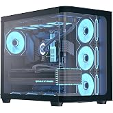 AeroCool P500C Middle Tower Double Chamber PC Case 4 Pre-Installed Fans High Air Current Panoramic Tempered Glass RGB Aydın