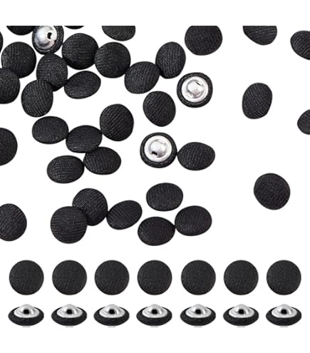 Bottoni In Tessuto Con Gambo Metallo - 30 Pezzi Grigio Per Abiti E Accessori - Foto 13