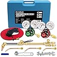 RX WELD Oxygen & Acetylene Torch Kit, Gas Cutting Welding Torch Set Brazing Welder Tool Set with Check Valves, CGA540 and CGA510
