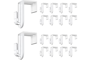 FloraVigo 18-teiliges Fensterhaken-Set, zum Aufhängen von Fensterdekorationen, Lichterketten, Weihnachtssternen (maximaler Klemmbereich: 20 mm)