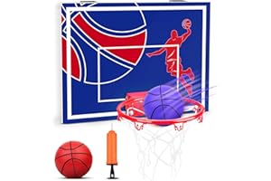 YIMORE Mini Basketball Hoop for Kids, Wall Mounted Bedroom Office Basketball Games with Net Pump Indoor Basketball Toys Gifts for Boys Girls