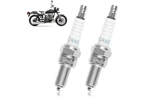 JESIAH 2PC CR8E Spark Plug Replacement, Motorcycle Engine Spark Plug with Zinc-Dipped Shell High Performance Prevent Pre-Ignition Improve Fuel Efficiency OEM Compatible with Motorcycles Cars ATVs