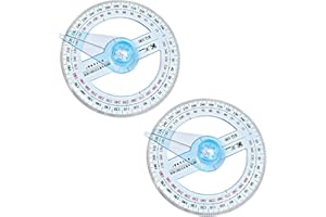 MEKEET 360 Degree Protractor Angle Measure 2Pcs Protractor Circle Protractor 10cm Plastic Protractor 360 Ruler Measuring Tool for Students and Children