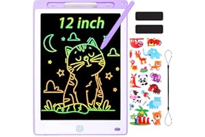 Sofore LCD Schreibtafel 12 Zoll Bunter Bildschirm, LCD Elektronische Zeichenbrett Lernspielzeug Geschenke für Kinder 3-12 Jahre Alte Mädchen (Violett)