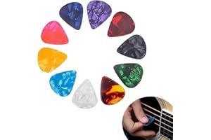 BEIDAIBY 12 Pcs Guitar Picks Acoustic,3 Different Thickness Plectrums Bass,Celluloid Guitar Pick for Electric and Acoustic,Heart-Shaped Finger Plectrum for 0.5mm-Thin,0.75mm-Medium,1mm-Heavy