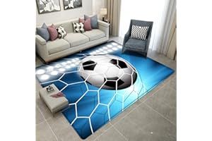 PEIHUODAN Alfombra De Campo De Fútbol Verde Gaming Infantil - Diseño De Graffiti Con Agujero De Pared Gris Azul Para Salón y Habitación (Color5,100x120 cm)
