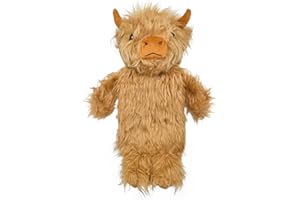A2Z Highland Cow Hot Water Bottle 750ml 3D Animal Face Plush Cover Soft Cosy Furry Design Natural Rubber Bottle Heat Therapy Neck Back Pain Relief Bedtime Relax Gift Idea for Adults & Kids