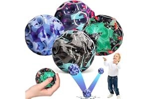 Ywwltt 4PCS Astros Jump Ball, Moon Ball, Space Theme Bouncy Balls, Balles Rebondissantes Enfant, High Caoutchouc Rebondissant Balle Jouet pour Enfants (B)