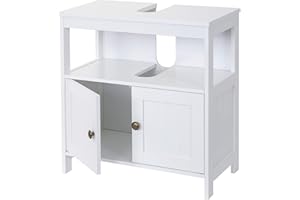 ‎MENDLER Mendler Waschbeckenunterschrank HWC-B63, Badschrank Badezimmer Unterschrank Waschtischunterschrank, 60x60x30cm - weiß