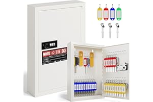 Grimtron 40 Keys Combination Key Boxes Wall Mount, Key Lock Box with 40 Key Tags with Labels for Key Safe, Key Storage