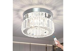 diisunbihuo Mini Kristall Kronleuchter Große Kristall Deckenlampe Runde LED Pendelleuchte für Flur Treppe (kühl weiß) (Runde SJT Dimmbar)
