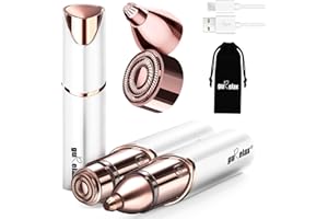 Gurelax Dispositivo de depilación, removedor de vello facial 2 en 1 para mujeres, removedor de vello facial para mujer, barbilla, cara, labios, con cabezales de repuesto