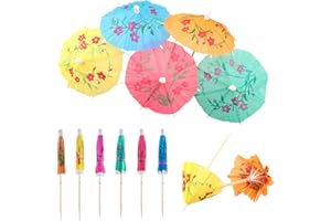 LAIYOHO 50 Stück Cocktail-Regenschirme, Papierschirme, Getränkeschirme, Mini-Regenschirme, gemischte Farben, Cocktail-Stick-Dekorationen für Dekoration, Getränke, Party, Bar, Dessert.