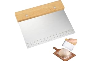 TESSTSY Tarocco per Impasti, Tagliapasta Spatola per Pizza con Manico e Scala di Misurazione Aglia Pasta per Impasti Raschietto per Pasta in Acciaio Inox Raschietti Tagli, per Impasti Pasta Pane Pizza