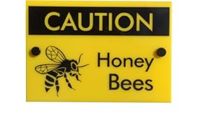 DSD SUPPLIES LTD. Beekeeping Warning Sign Caution Honey Bees, Hive Protection Equipment, Beekeeper Gift, Outdoor Use