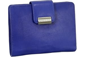 LEDERSHOP24 Luksusowy skórzany damski portfel portfel XXL z zatrzaskiem 10 cm różne kolory, królewski błękit, Breite ca. 10 cm / Höhe ca. 13 cm / Tiefe ca. 3 cm, Nowoczesny