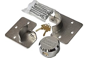 ICAN PRODUCTS iCAN Heavy Duty Lock, 73 mm Round Shackleless Padlock and Hasp Solution Pack, Silver, Maximum Security, Corrosion Resistant, Suitable for Vans, Sheds, Garages, Container, 2Kg. (1)