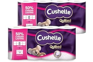UNIVERSAL PRODUCT SOLUTIONS Cushelle Quilted 3-Ply Longer Rolls Toilet Tissue, 2 x 8 Pack (236 Sheets)