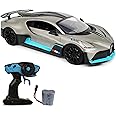 CMJ RC Cars 1:12 RC Bugatti Divo Titanium Silver - with 7.4V 900mAh Battery, 12 Km/h Speed, LED Lights, and 2.4Ghz Remote for Boys, Girls