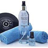 Vinyl LP Record Cleaner Kit - by Vinyl Clear. 250ml Premium Quality Record Cleaning Fluid with Atomiser Bottle, Foldaway Stan