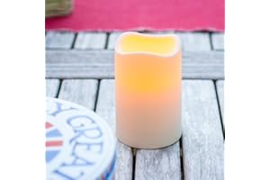 ‎LIGHTS4FUN Lights4fun LED Outdoor Kerze mit Timer wasserdicht 11,5cm LED Outdoor Kerze LED Kerzen mit Timerfunktion Outdoor