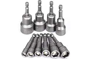 HATANSE 10 Pezzi Chiave a Bussola Magnetici 6-17mm Bussole per Avvitatore ad Impulsi Attacco Esagonale da 1/4" per Trapani Dadi e Adattatori per Bussole a Percussione