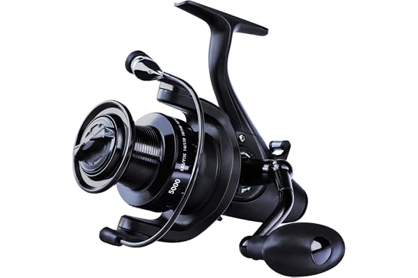 Sougayilang Moulinet de pêche à la carpe ultra lisse et puissant, 12,7 kg, puissance de traînée 12,7 kg + 1BB corps en métal pour la pêche en eau salée et en eau douce