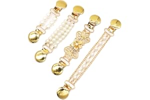 SILKWISH Mode Silberne Strickjacke Clips, Vintage Cardigan Clips für Frauen Pullover, Brosche, Schal, Strickjacke, Umhang, Kragen Verschluss für Blusen, Kleider, Jacke, Schals